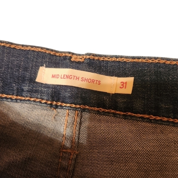 Levi's Mid Length Shorts Blue Jean Shorts Denim Cutoff Distressed Hypersoft - Picture 3 of 15